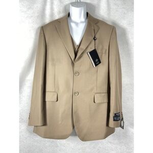 Bocaccio Uomo 2PC Jacket & Vest Set Mens 38S Brown Super Fine 130's New